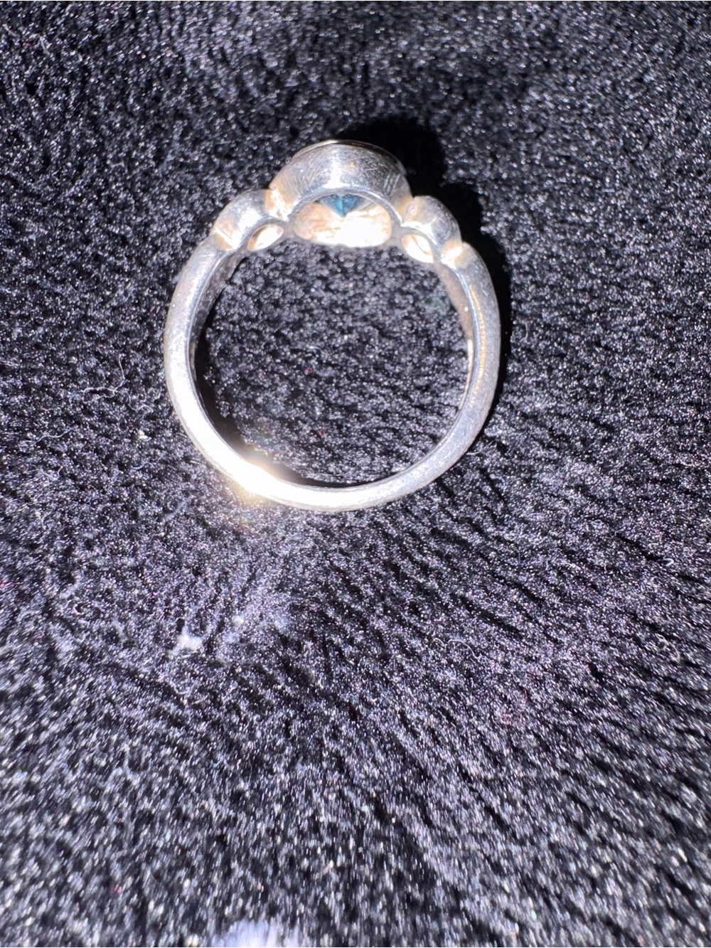Vintage Sterling Silver Ring with Blue Stone - Picture 5 of 12